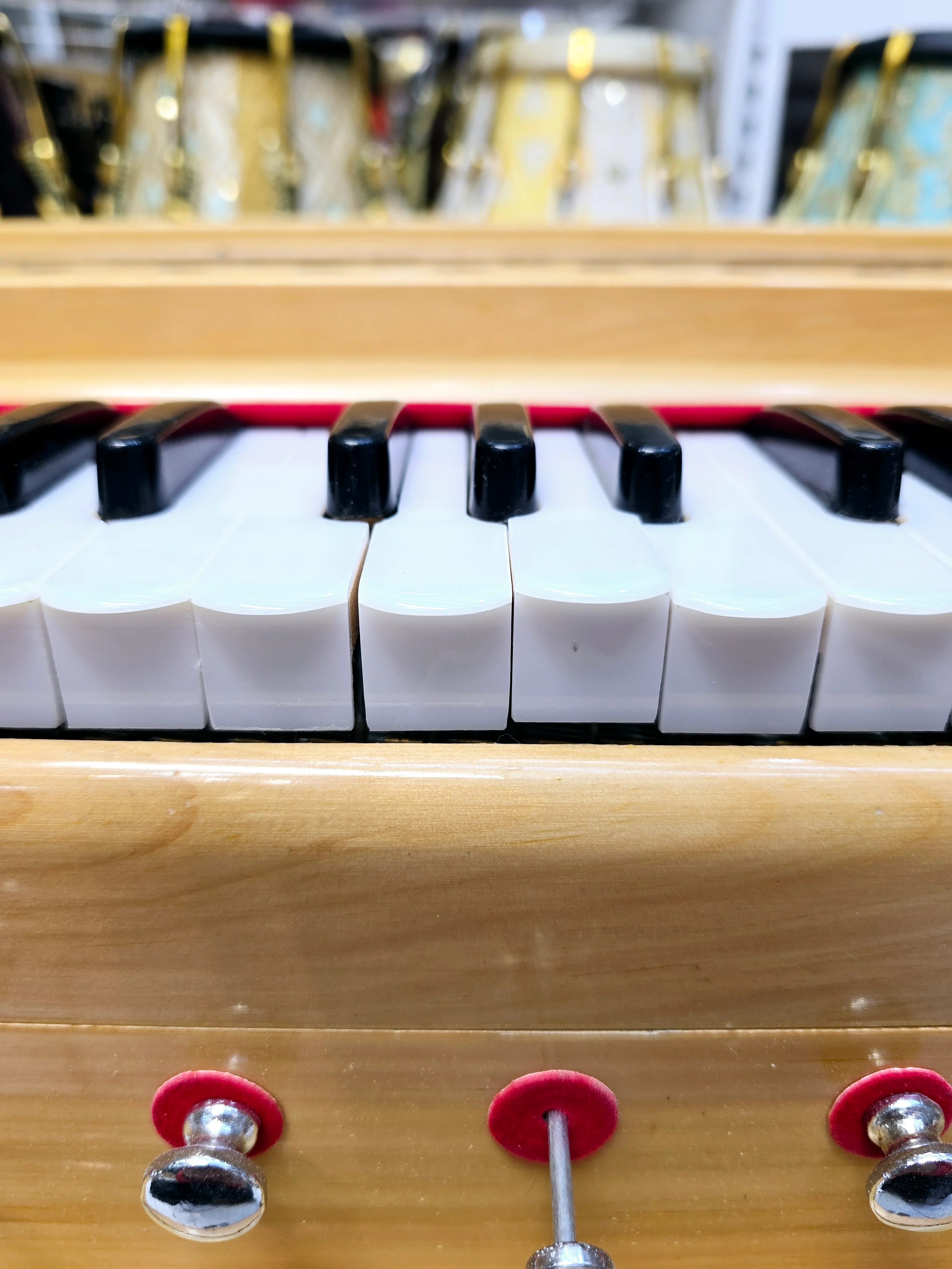 Oak Avanti 42-Key Traveller Harmonium – 2 Reeds, Coupler (Professional) - Image 12